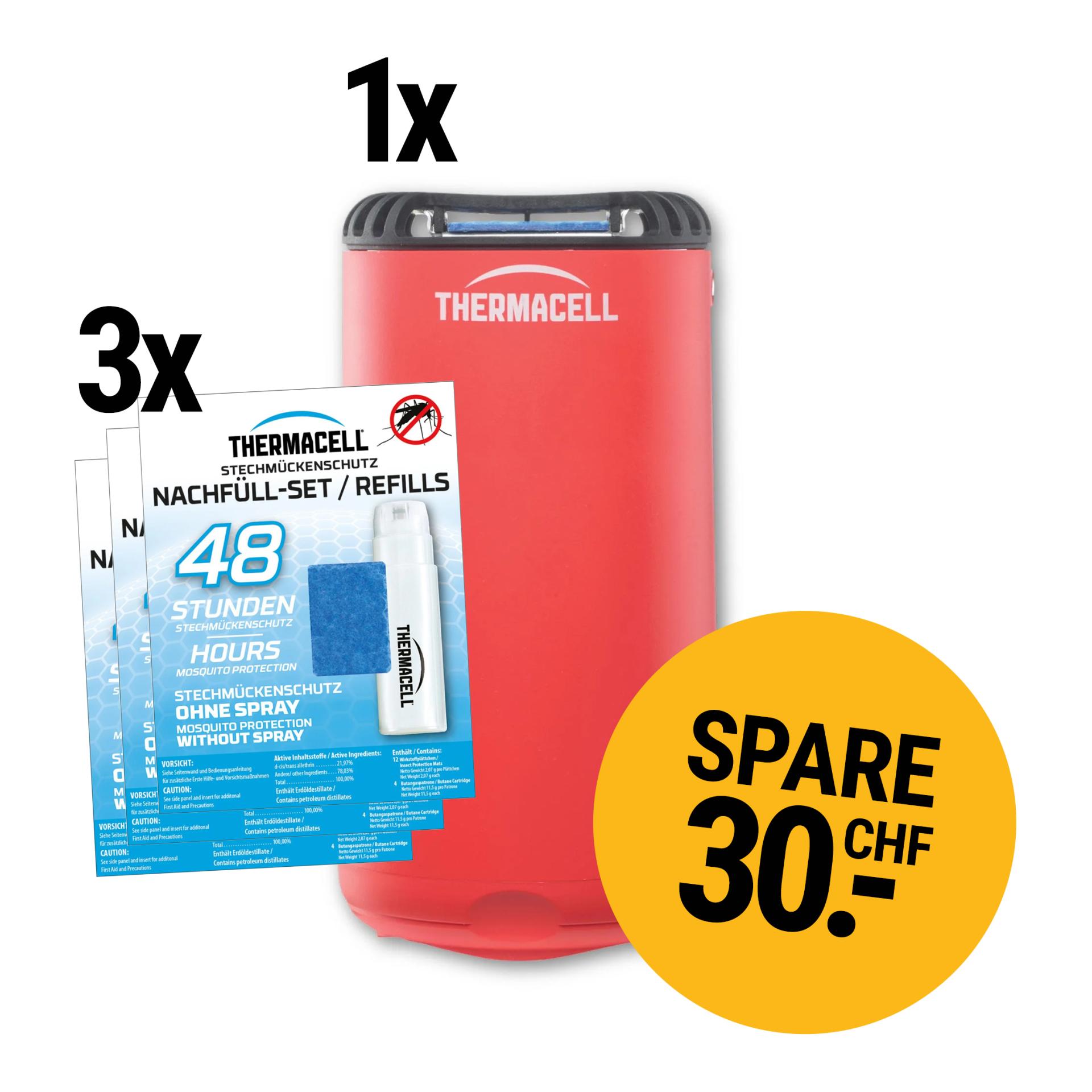 Thermacell Set: Protect HALOmini Rouge + recharges 120hr