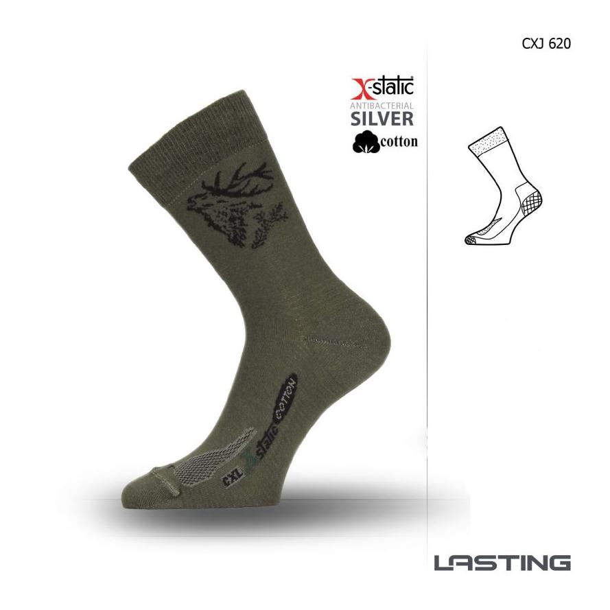 Lasting Chaussettes unisexe ions d'argent X-Static - vert foncé
