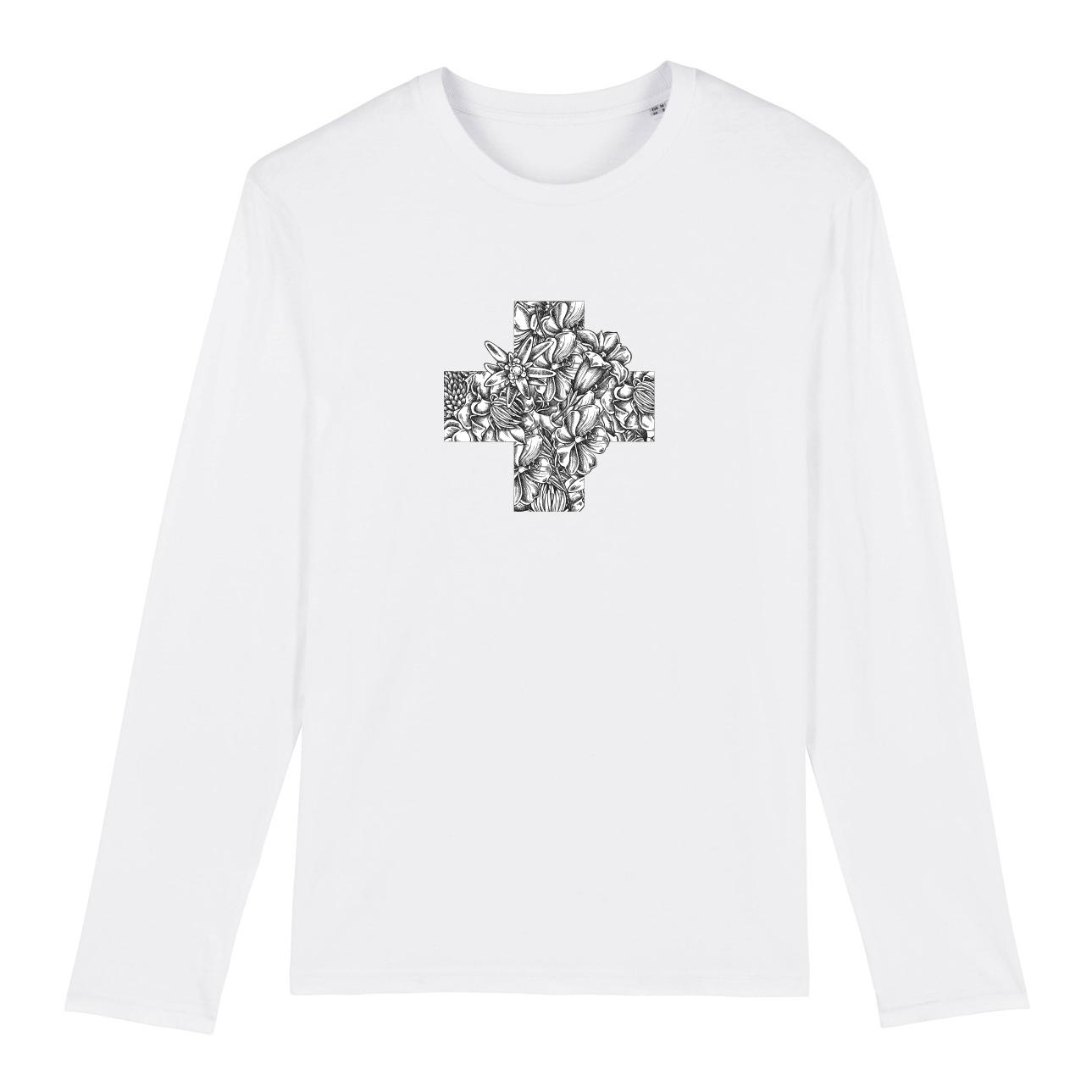orsino T-shirt manches longues unisexe Orsino Bluemä Chrüz - blanc