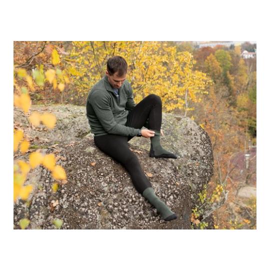 Lasting Chaussettes de trekking WHI en laine mérinos unisexe - gris-noir