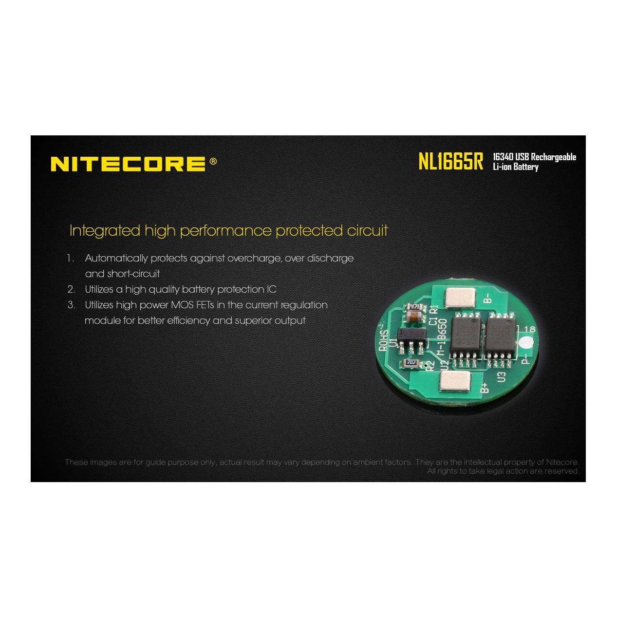 Nitecore 16340 USB Akk 650mAh NL1665R