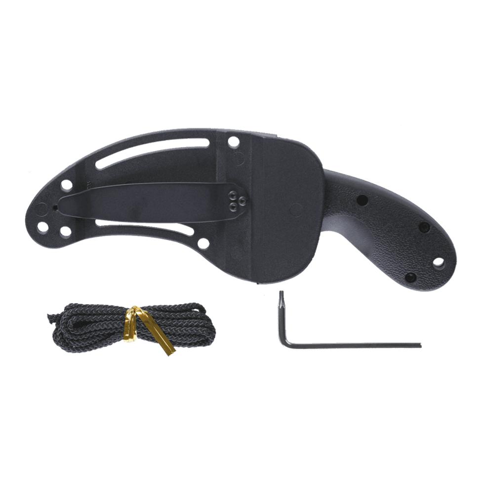 CRKT F1xbElmax Tungsten Carbide - Couteau de survie noir avec étui de protection en Zytel