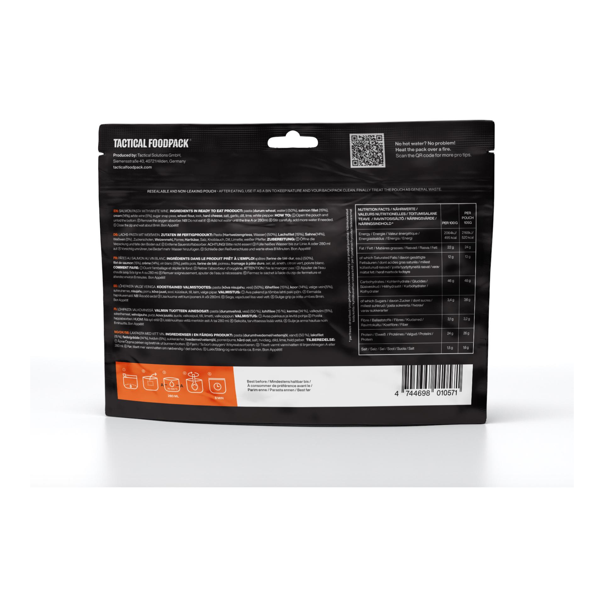 Tactical Foodpack Salmon Pasta with White Wine