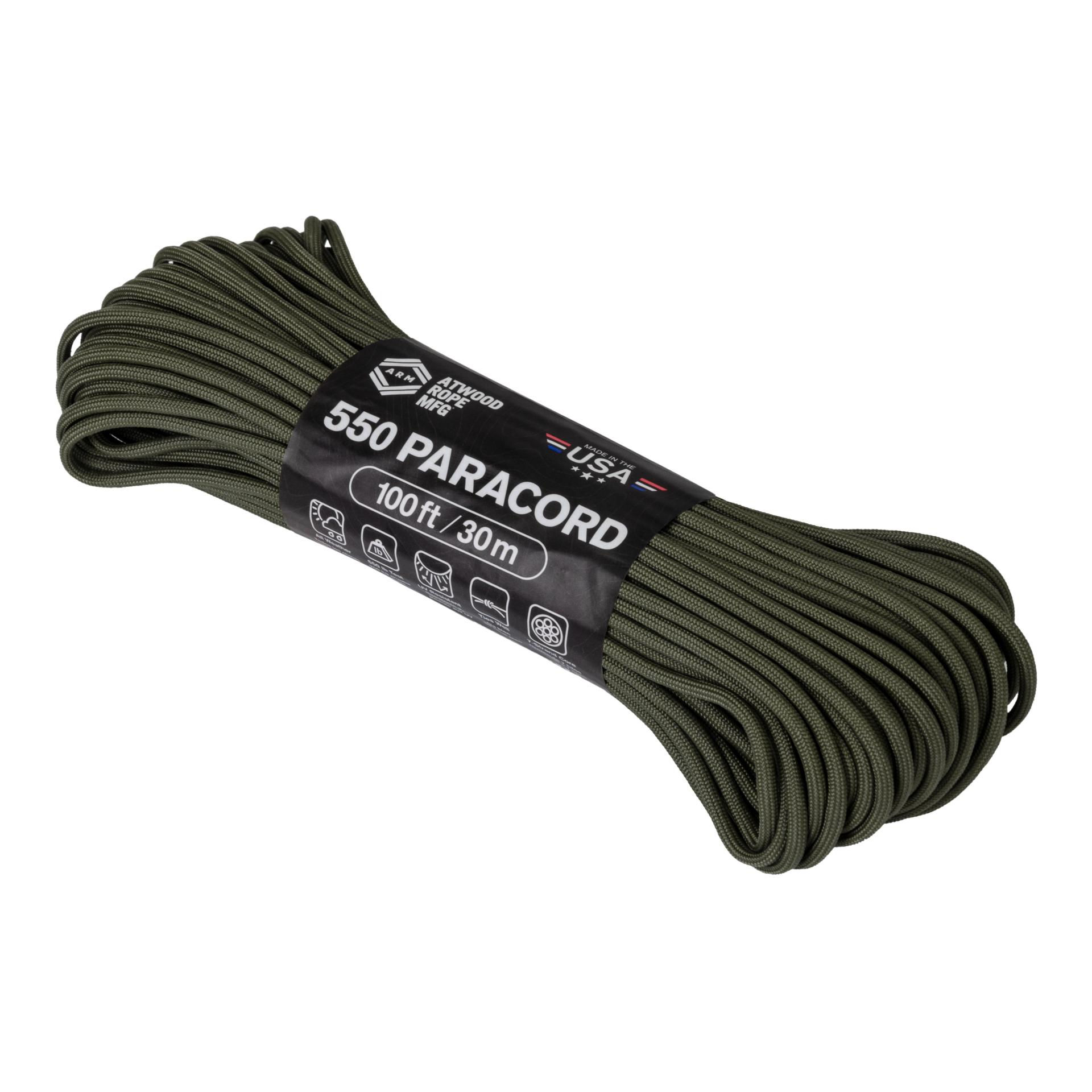 Helikon 550 Paracord 100 ft./30 m – vert olive