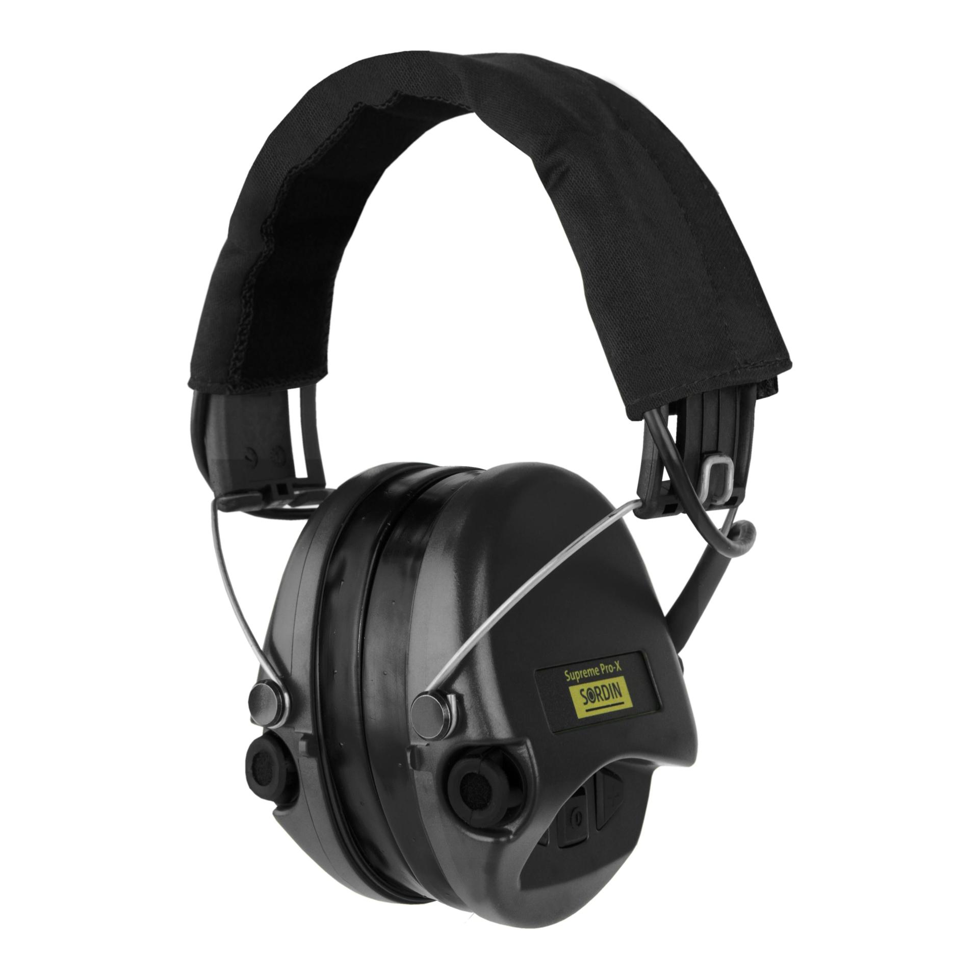 Sordin Supreme Pro X avec serre-tête noir et coussinet de gel – capsules noires