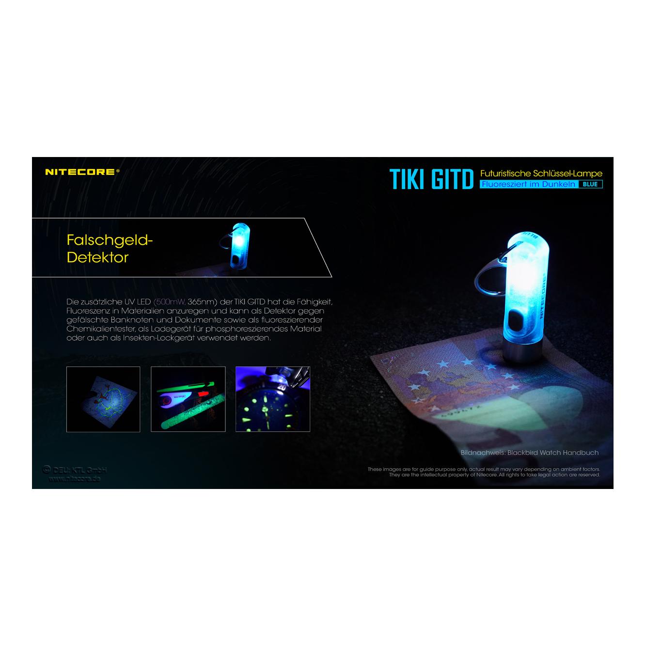 Nitecore TIKI Glow in the Dark blauleuchtend
