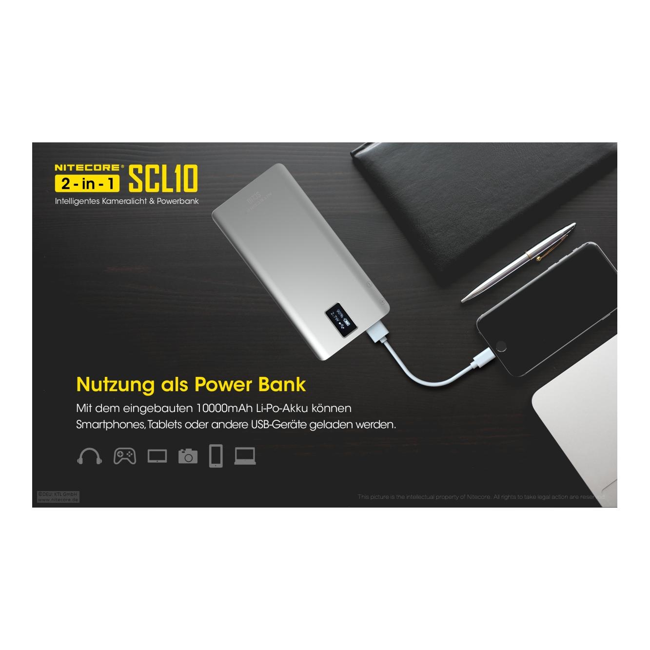 Nitecore SCL10 Kameralicht inkl Powerbank