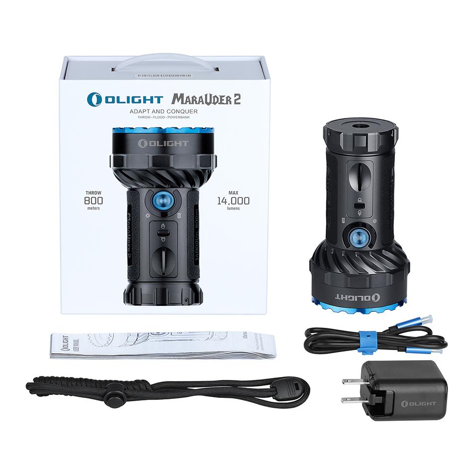 Olight Projecteur LED Marauder 2 avec 14 000 lumens - Noir
