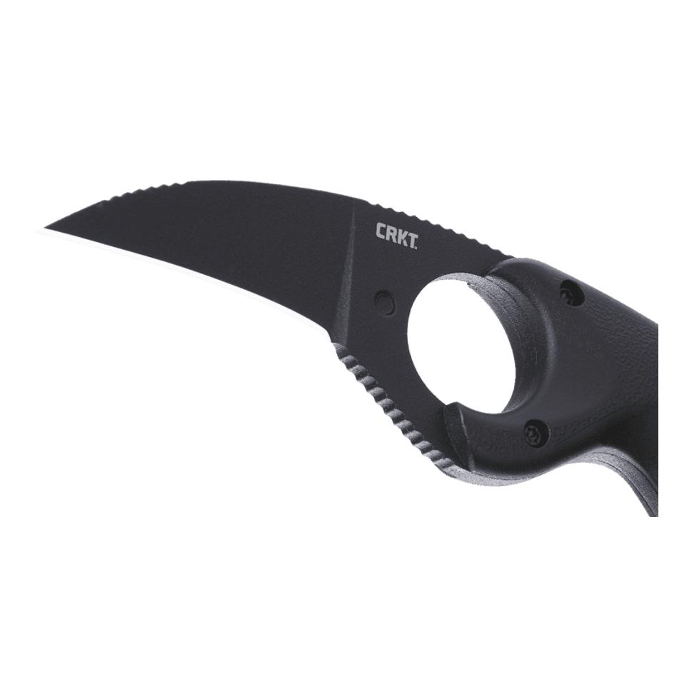 CRKT F1xbElmax Tungsten Carbide - Couteau de survie noir avec étui de protection en Zytel