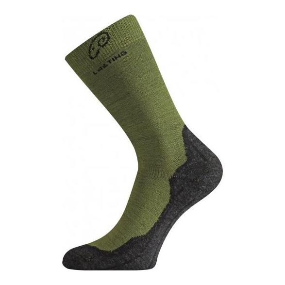 Lasting Chaussettes de trekking en mérinos WHI - vert/gris