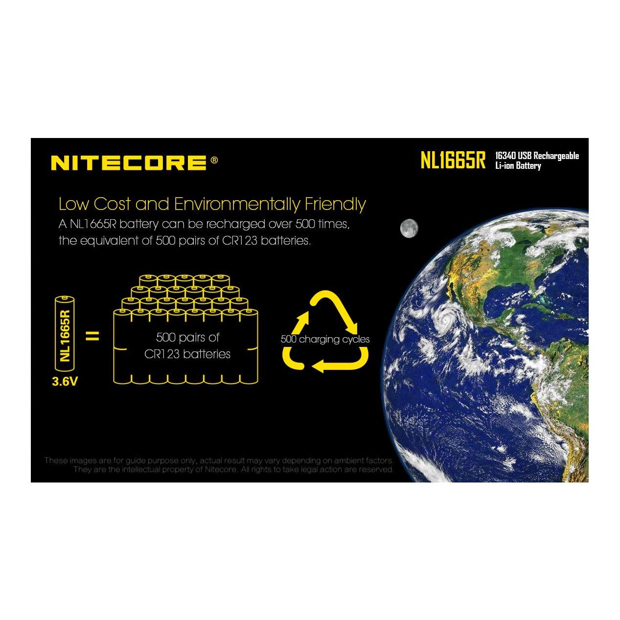 Nitecore 16340 USB Akk 650mAh NL1665R