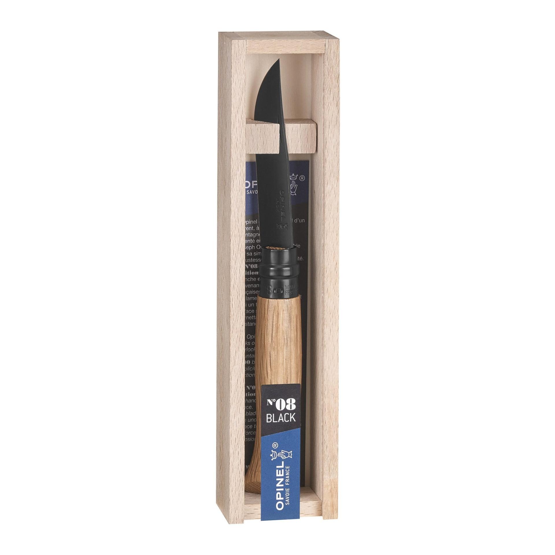 Opinel Nr. 8 Schwarze Klinge Oak Taschenmesser