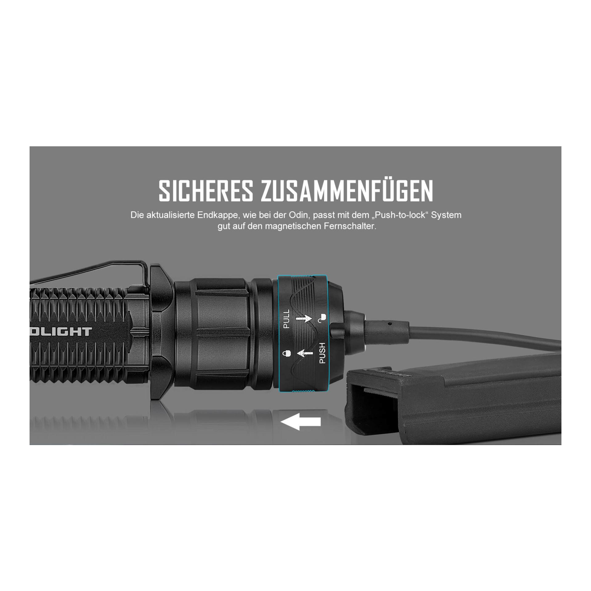 Olight ROD-7 Fernschalter mit Picatinny-Schiene - Warrior X Turbo / Odin - Schwarz