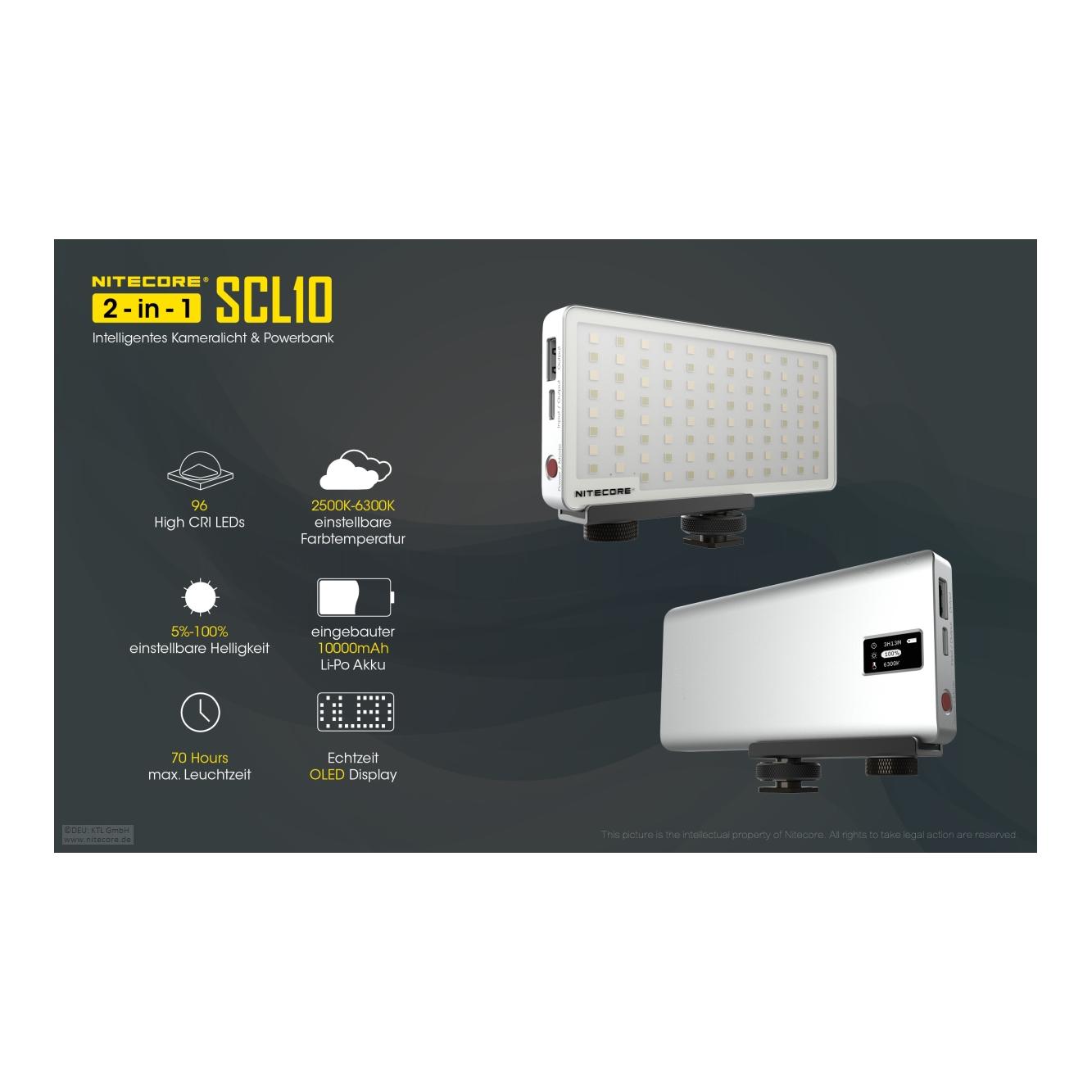 Nitecore SCL10 Kameralicht inkl Powerbank