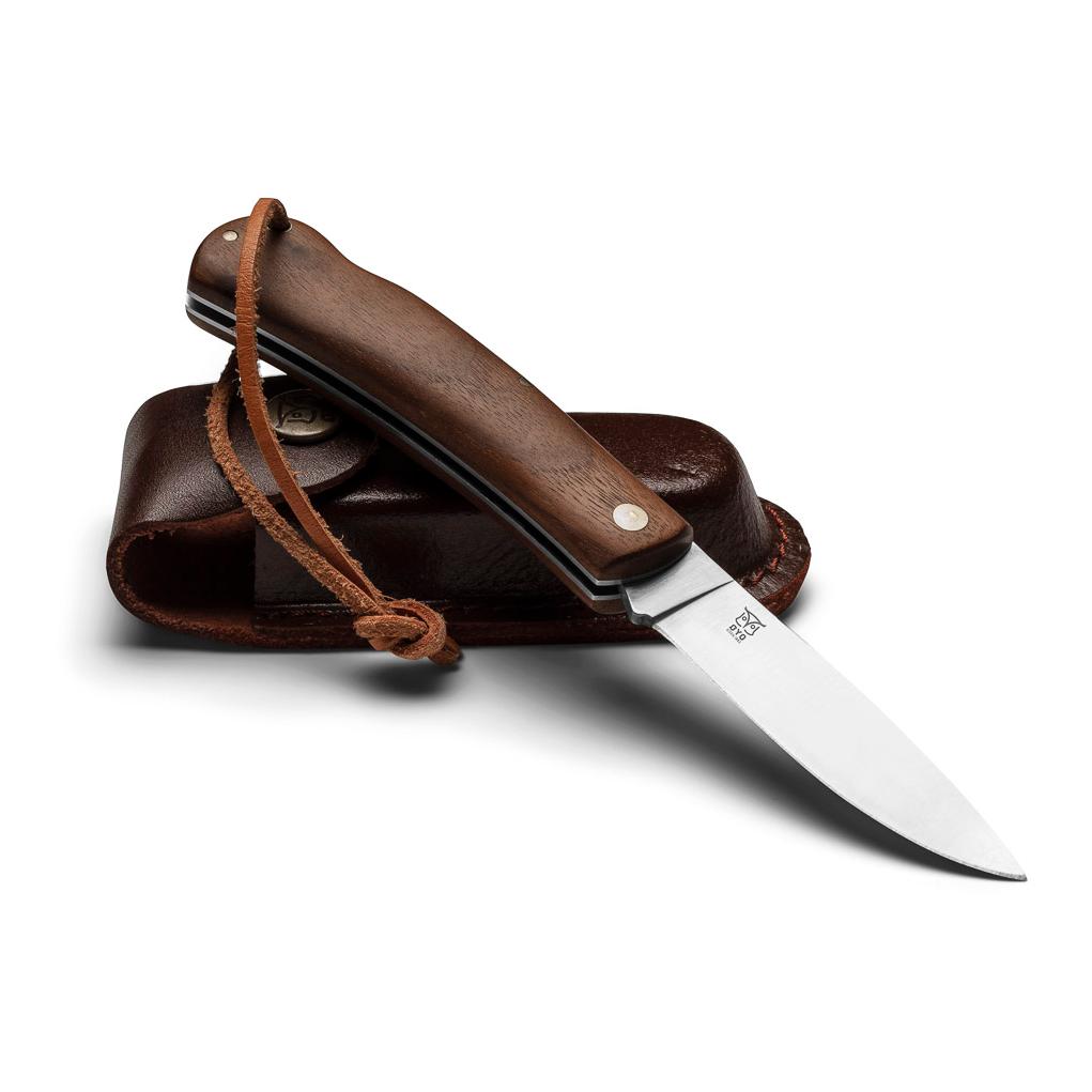 Øyo NORDMARKA - Couteau pliant de chasse/de plein air  avec étui en cuir