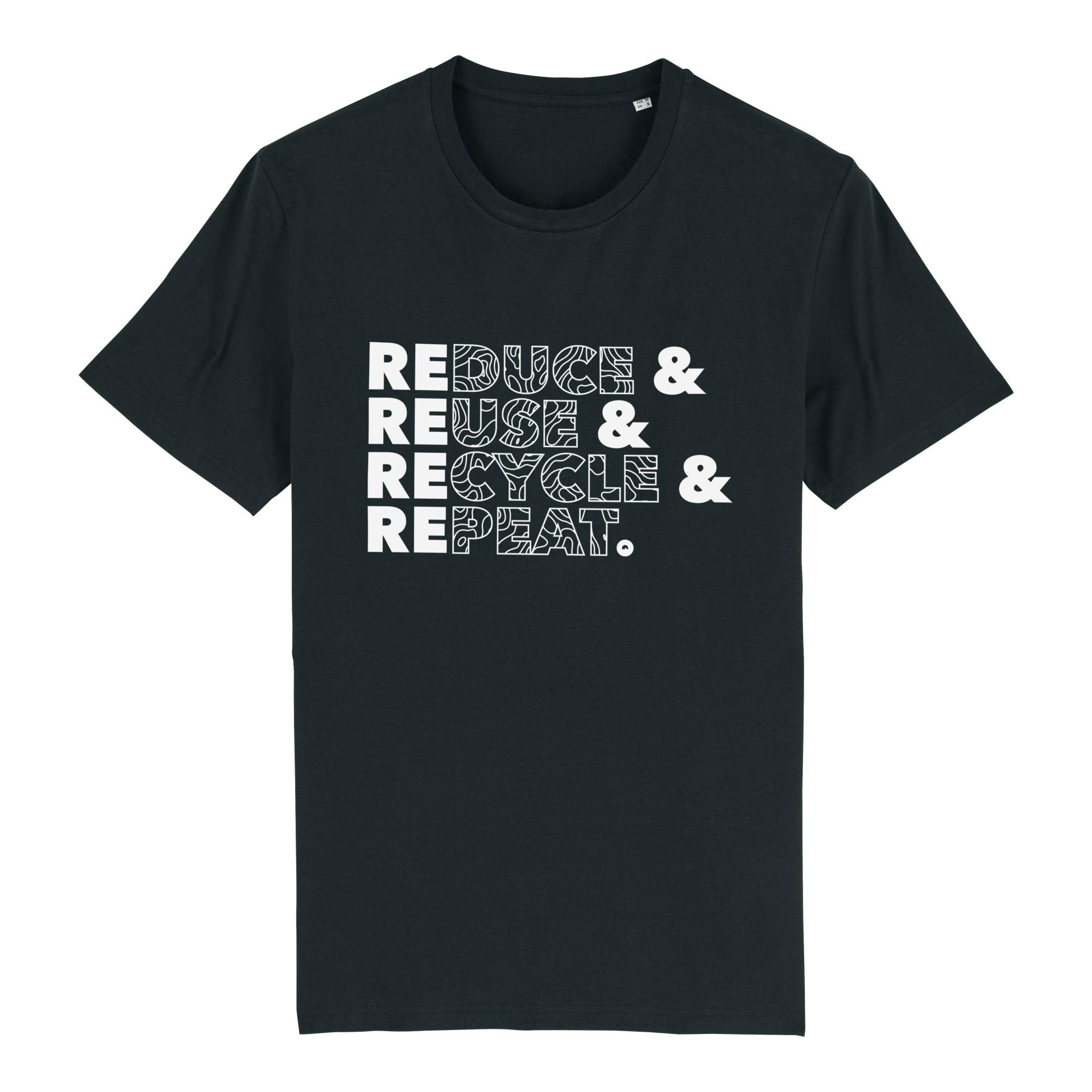 orsino RE-DUCE, RE-USE, RE-CYCLE, RE-PEAT Bio Shirt - schwarz