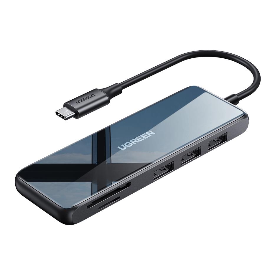 Ugreen USB-C vers HDMI + 3x USB-A 3.0 + Hub SD / TF – gris