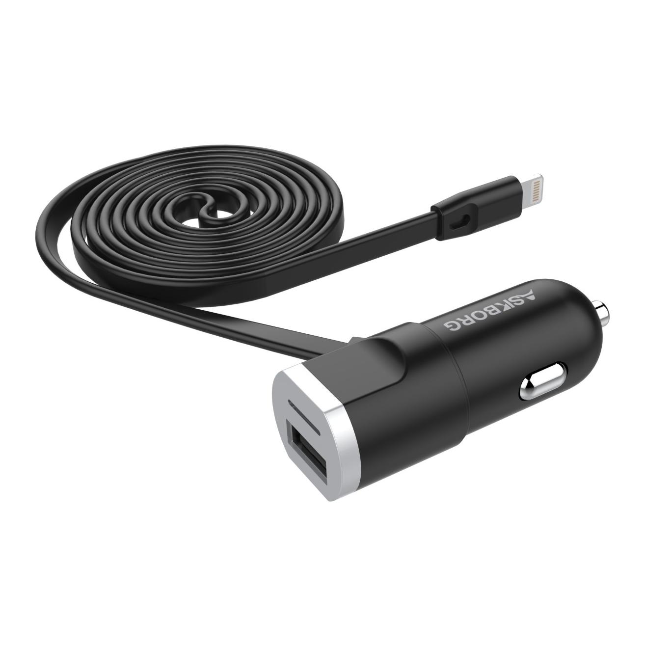 Askborg Chargeur allume-cigare Askborg ChargeDrive 2 UBS KFZ - avec câble certifié MFi