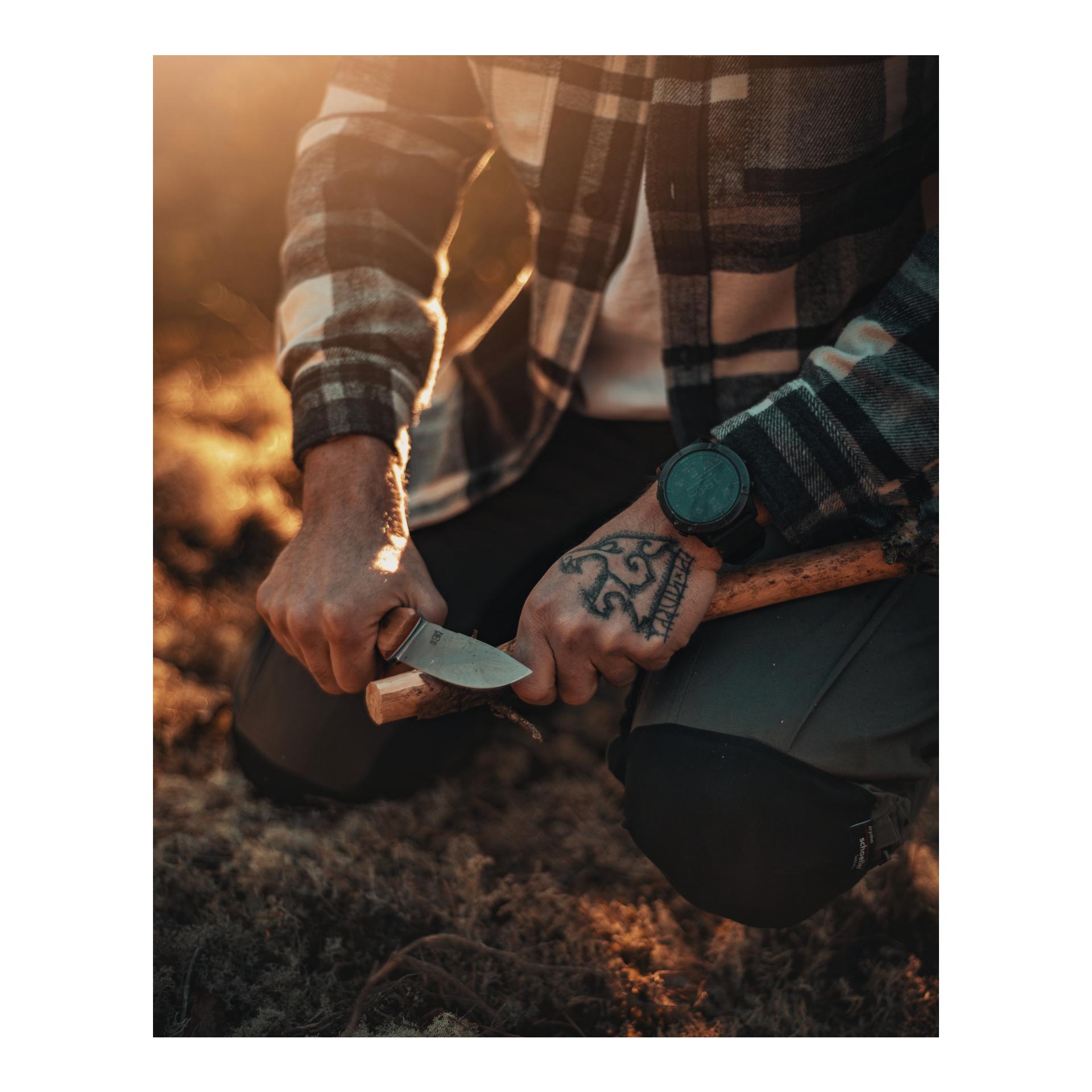 Øyo FEMUNDEN - Jagd/Outdoormesser mit Lederscheide (Full Tang)