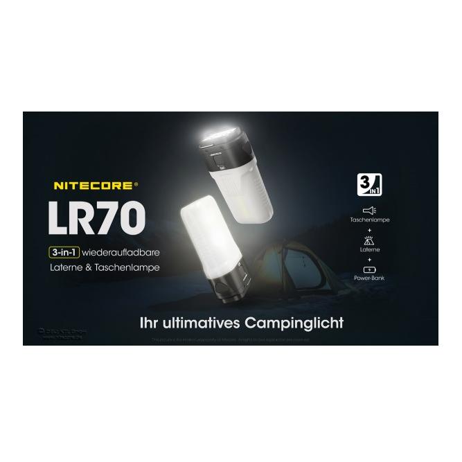 Nitecore LR70 - 3000 lumens avec powerbank