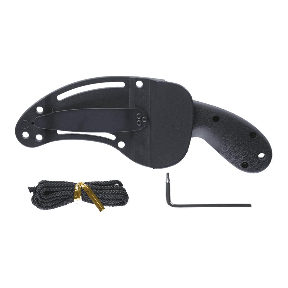 CRKT F1xbElmax Tungsten Carbide - Couteau de survie noir avec étui de protection en Zytel