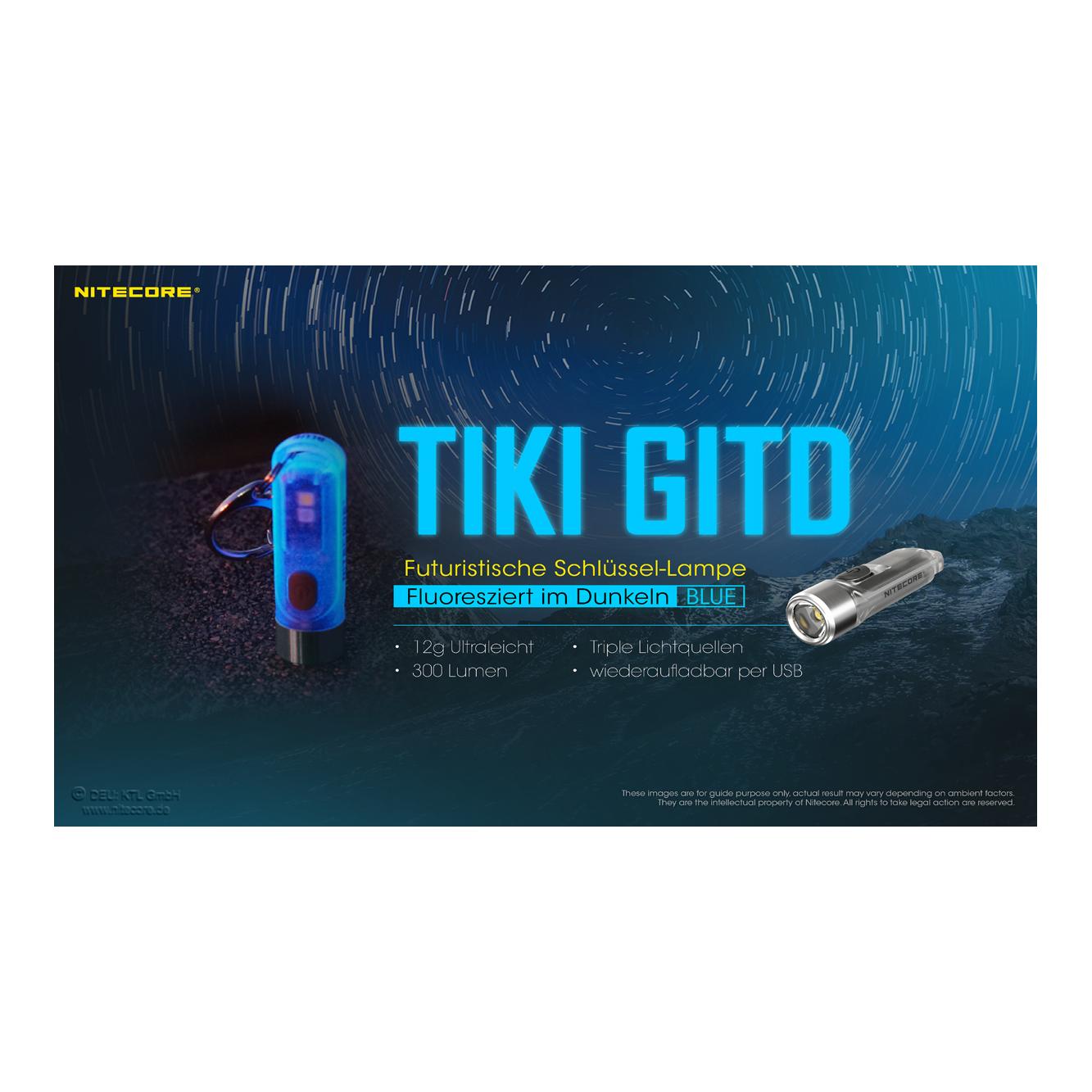 Nitecore TIKI Glow in the Dark blauleuchtend