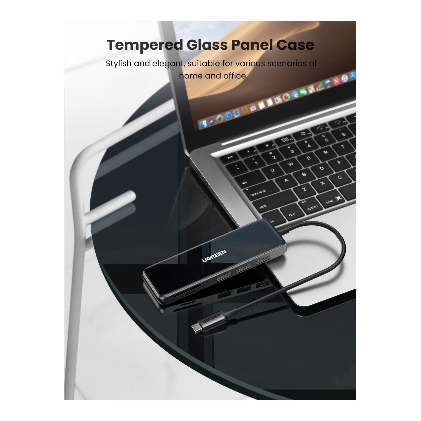 Ugreen USB-C zu HDMI + 3x USB-A 3.0 + SD / TF Hub - Grau