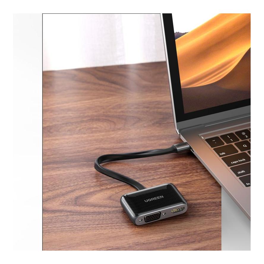 Ugreen Adaptateur USB-C pour HDMI + VGA – noir
