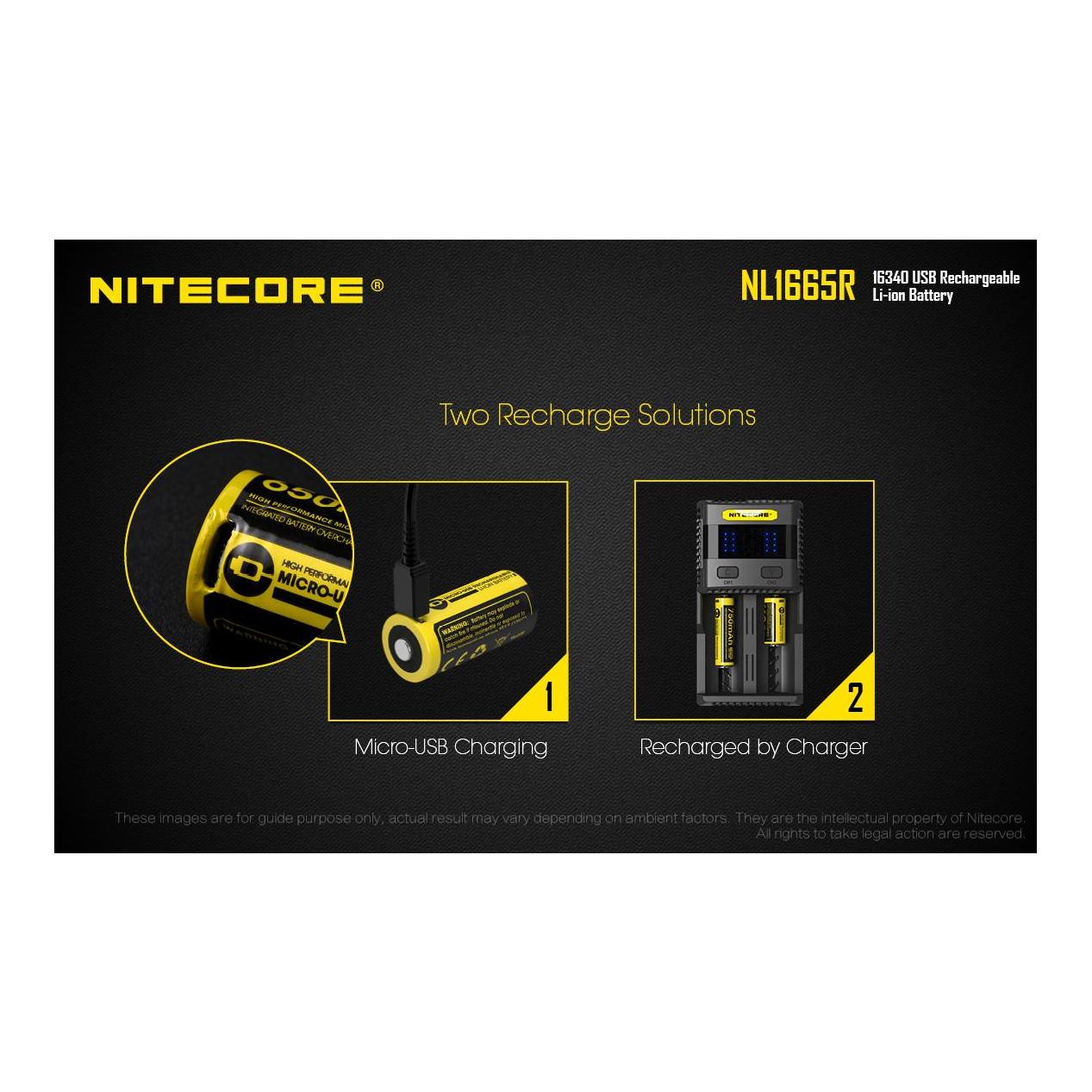 Nitecore 16340 USB Akk 650mAh NL1665R