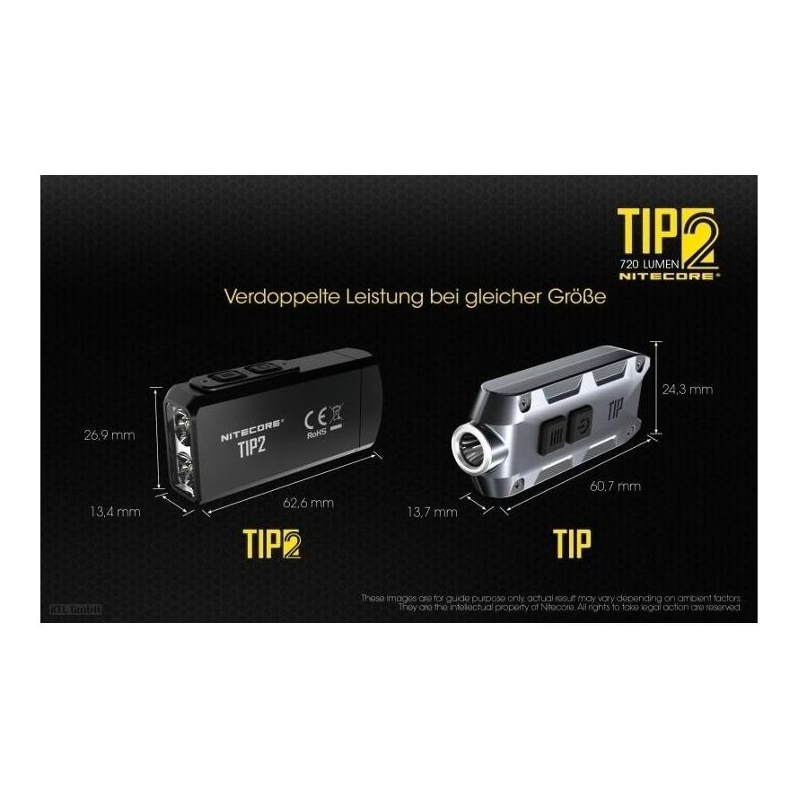 Nitecore TIP2 Schlüsselanhänger- Schwarz