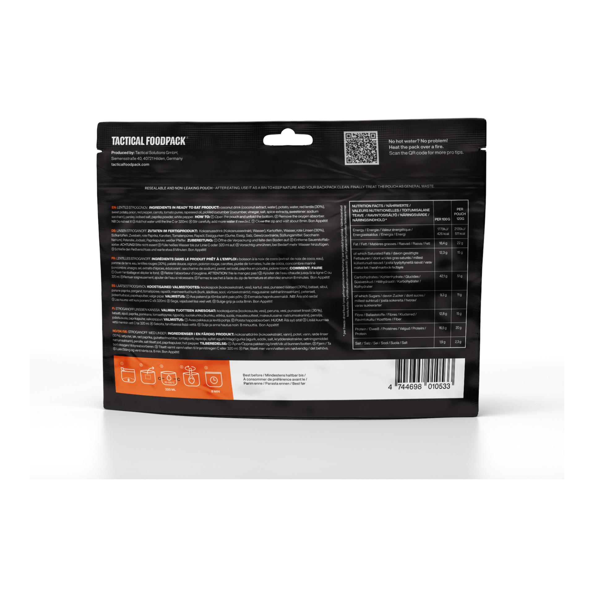 Tactical Foodpack Lentils Strogonoff