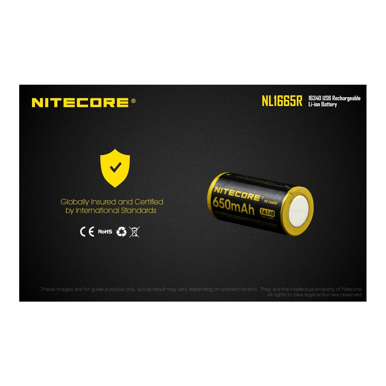 Nitecore 16340 USB Akk 650mAh NL1665R