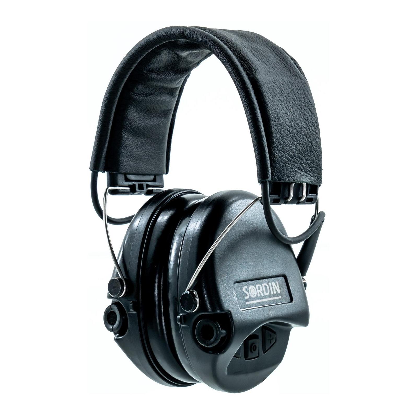 Sordin Supreme Pro X avec bande de cuir et coussinet de mousse – capsules noires