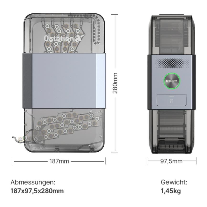 Olight Ostation X AA mit 24 Akkus