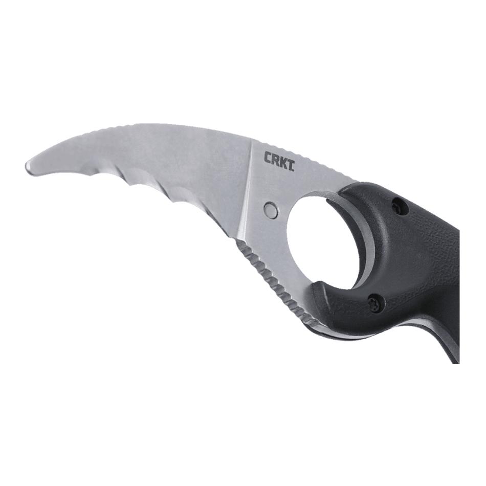 CRKT F1xbElmax Tungsten Carbide - Couteau de survie noir avec étui de protection en Zytel