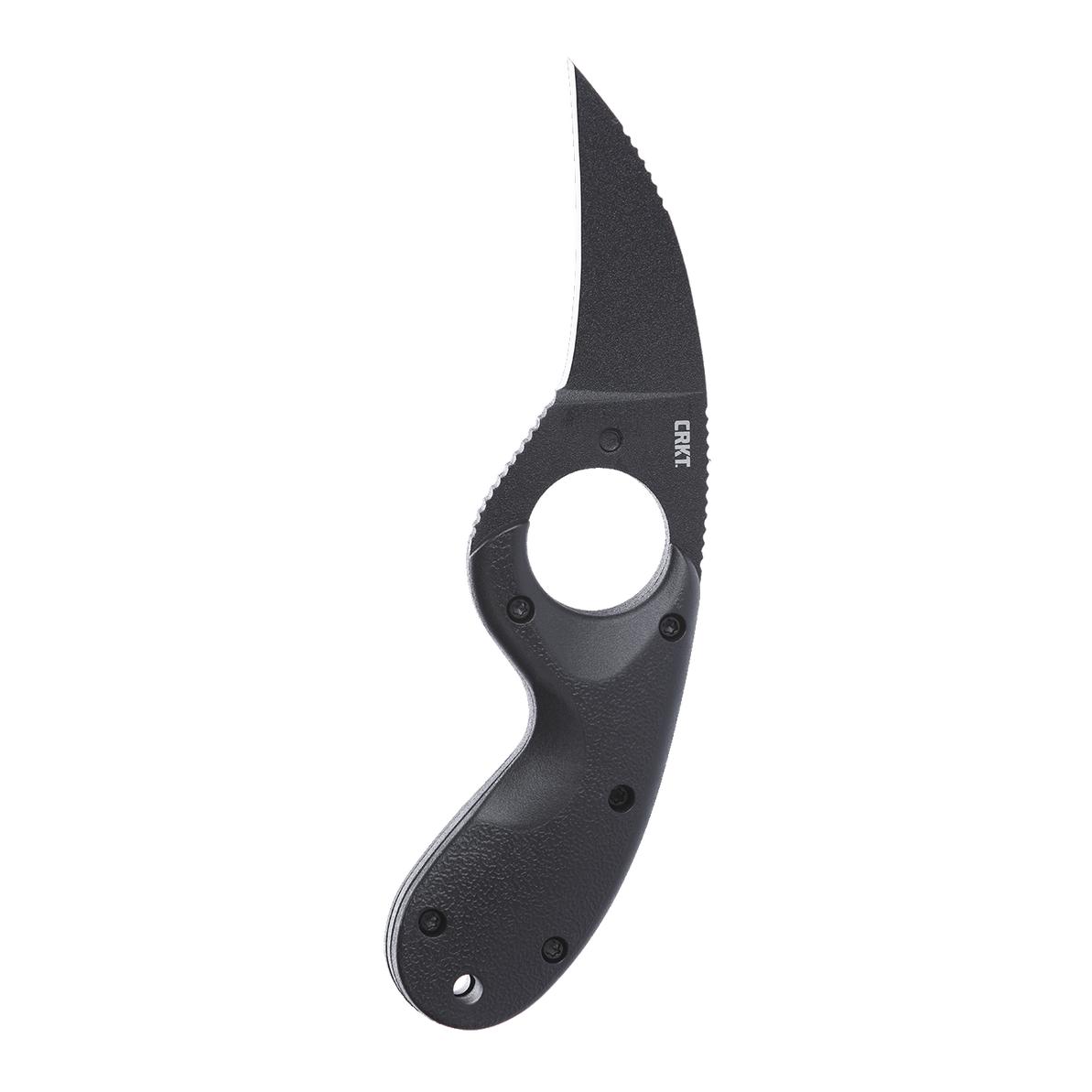 CRKT F1xbElmax Tungsten Carbide - Couteau de survie noir avec étui de protection en Zytel