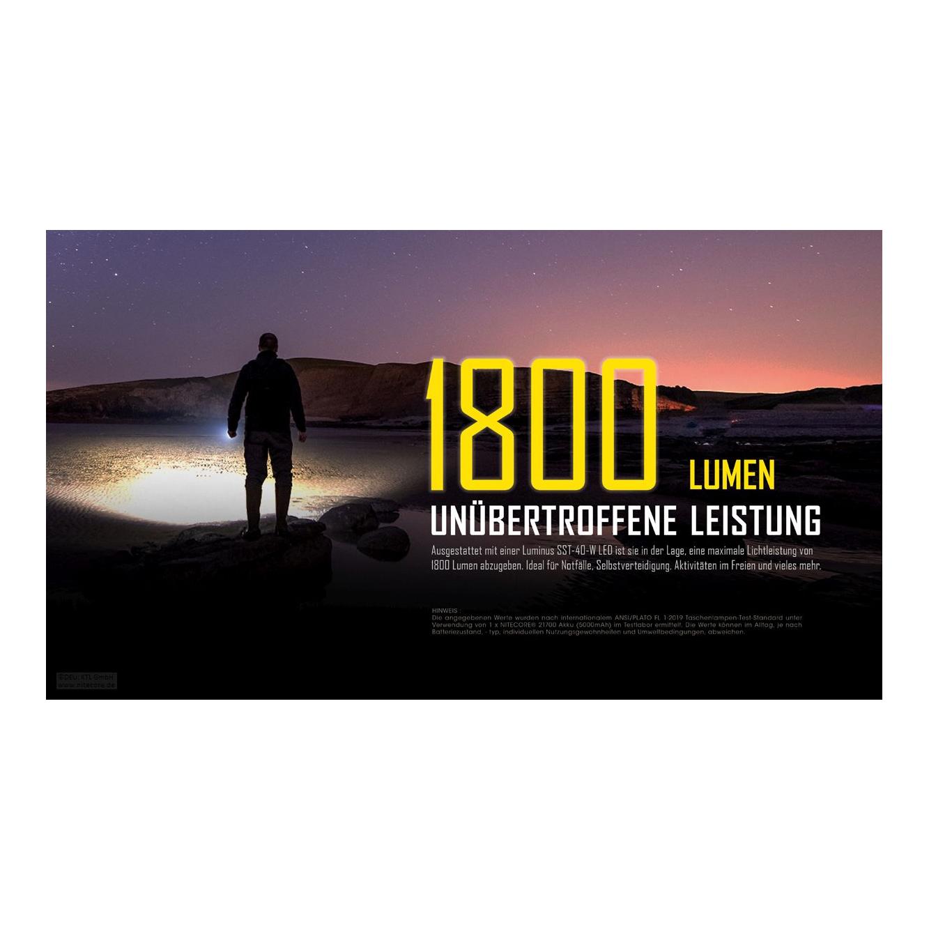 MH10S Taschenlampe inkl. Akku - 1800 Lumen