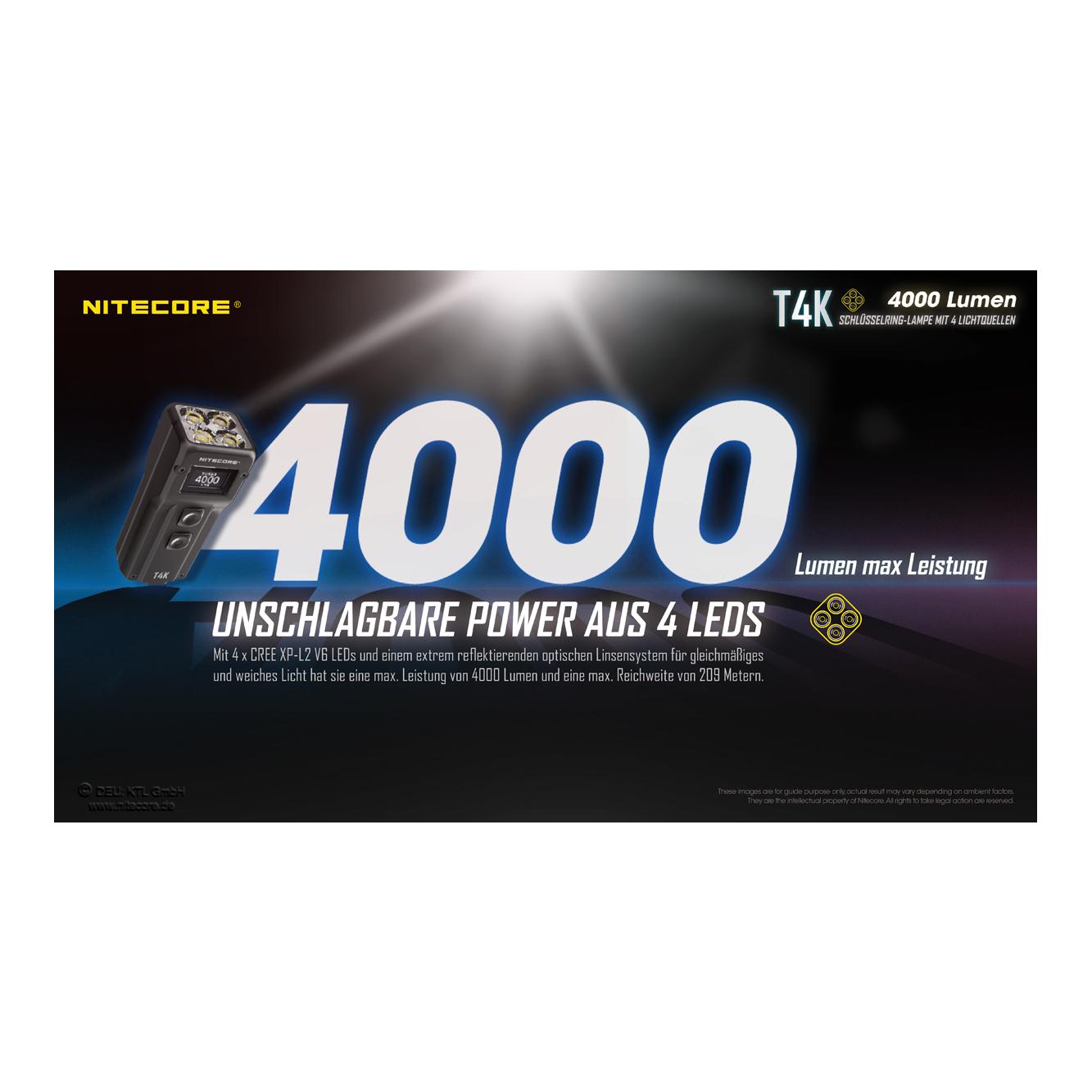 Nitecore T4K - 4000 Lumen