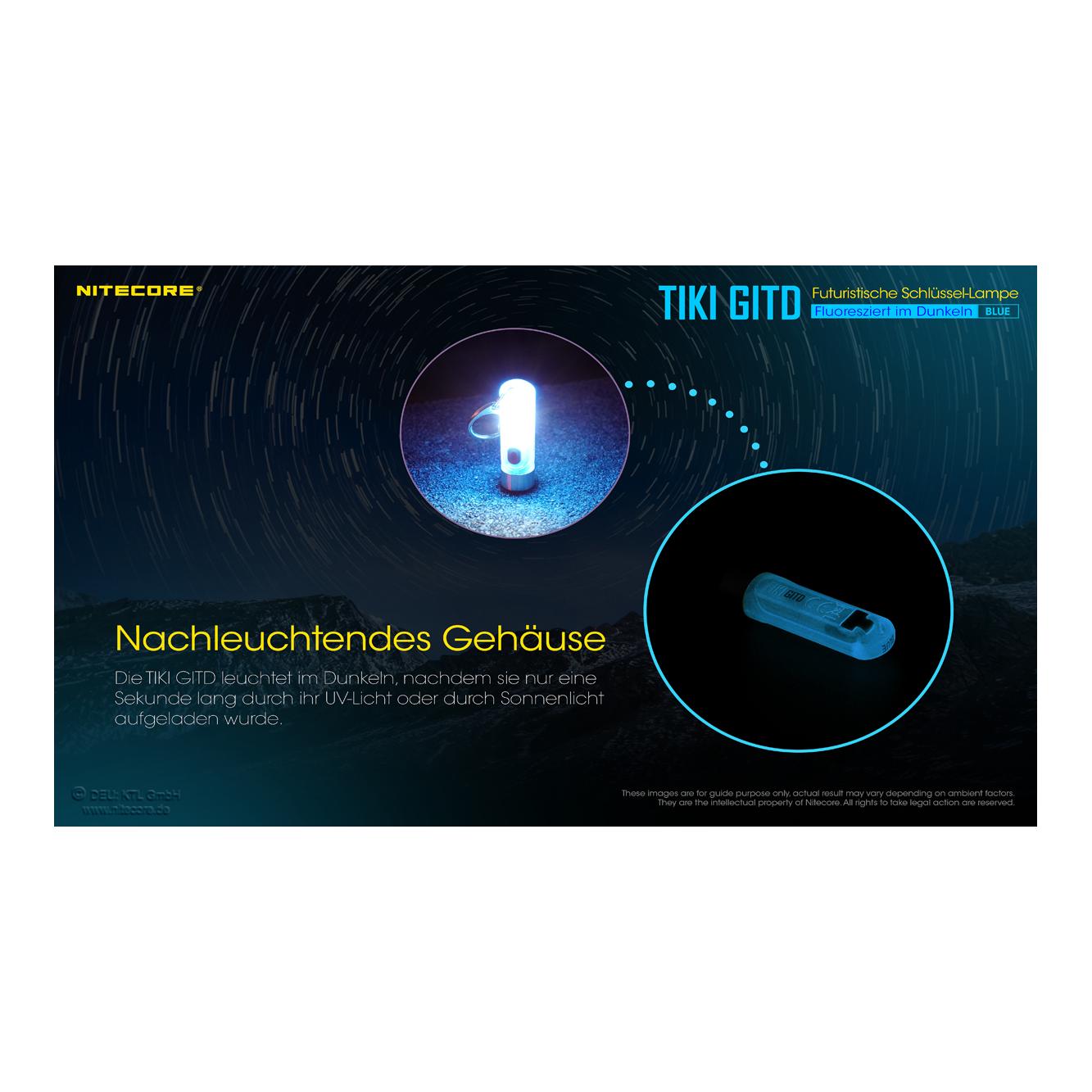 Nitecore TIKI Glow in the Dark blauleuchtend