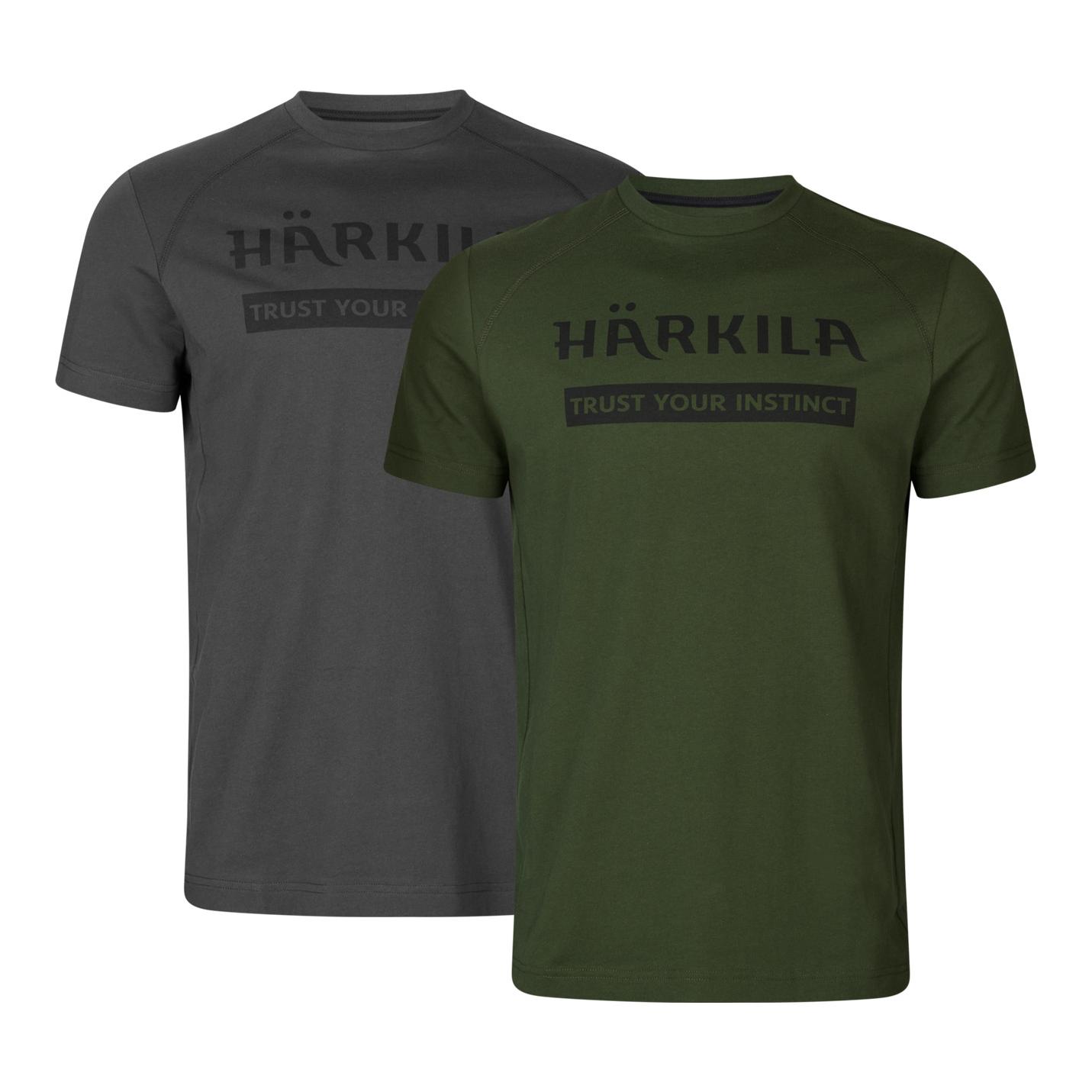Härkila Logo T-Shirt 2er-pack - Duffel green/Phantom
