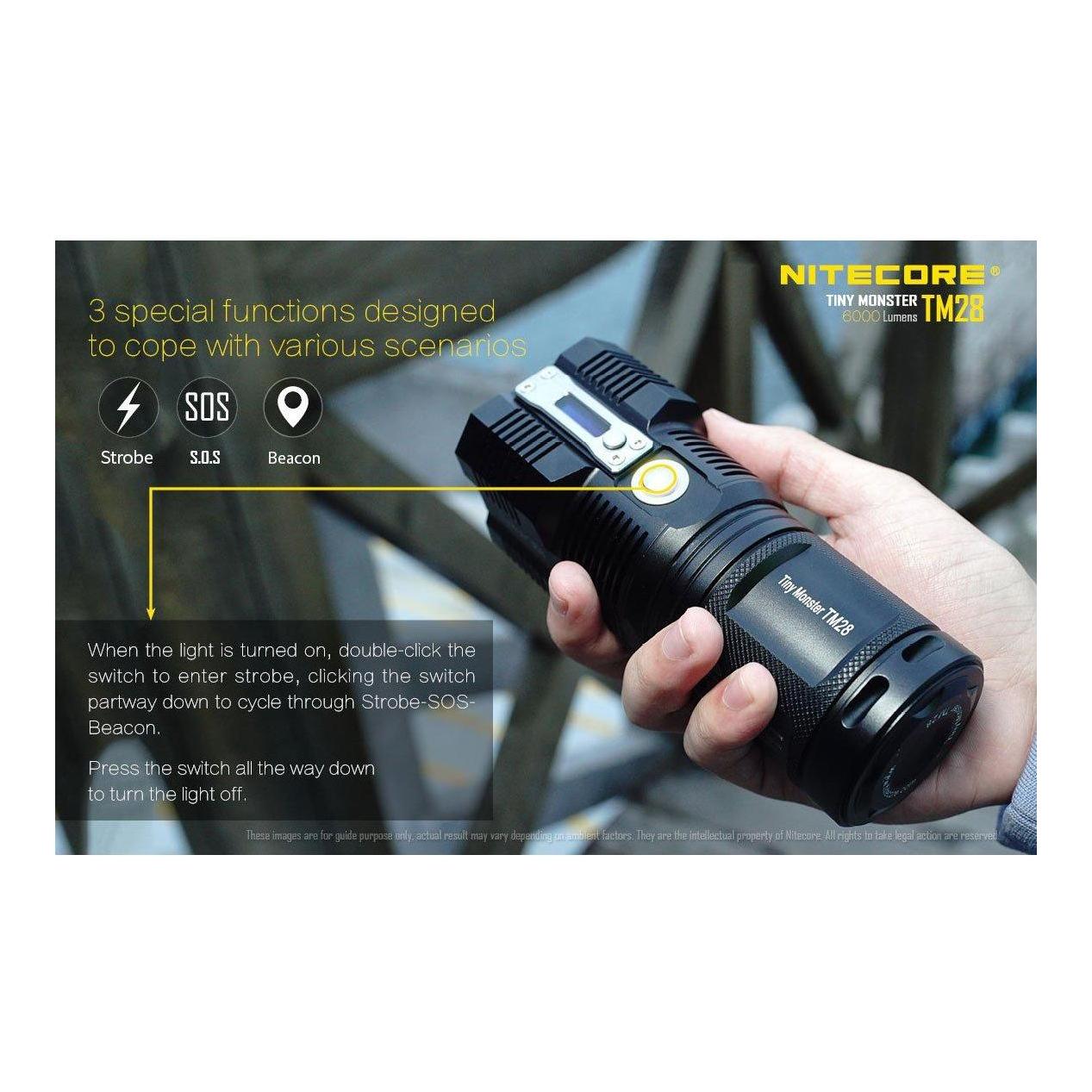 Projecteur TM28GT Tiny Monster (4 batteries IMR incluses)