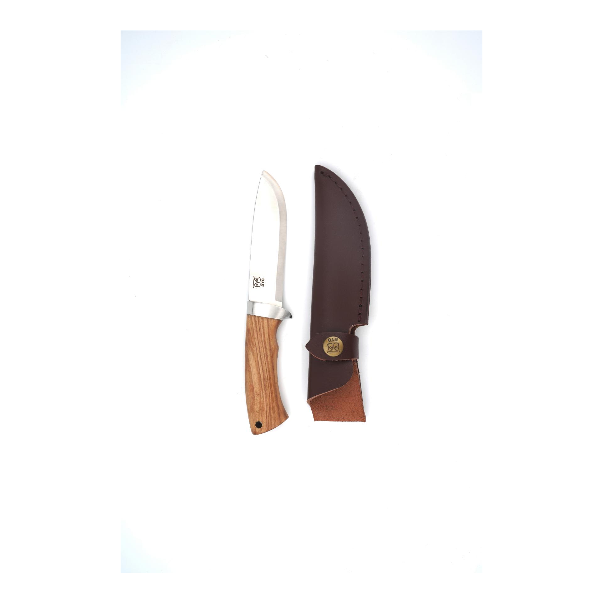 Øyo RONDANE JUNIOR - Couteau de chasse/de plein air avec étui de protection en cuir