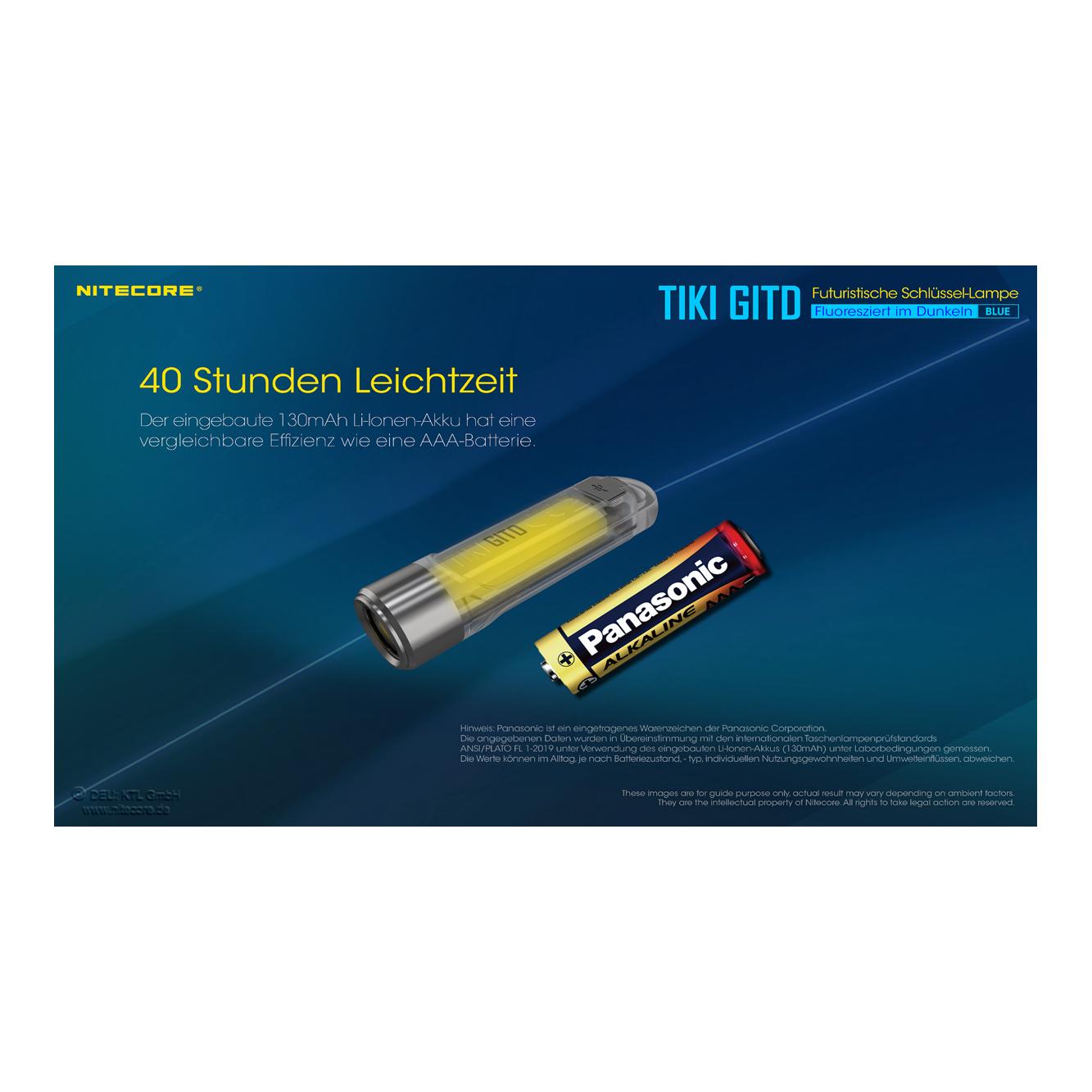 Nitecore TIKI Glow in the Dark blauleuchtend