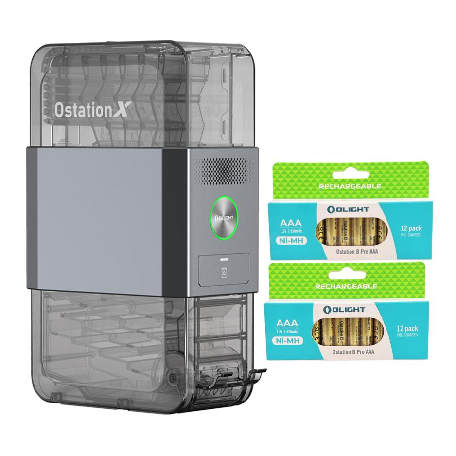 Olight Ostation X AA mit 24 Akkus