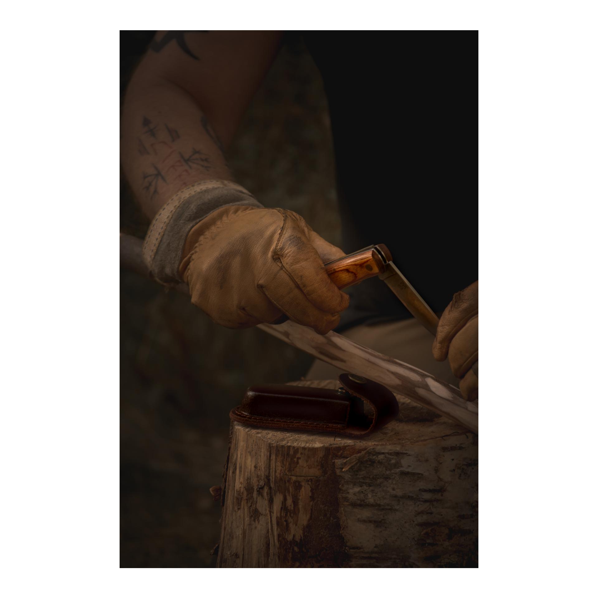 Øyo MARKA - Jagd/Outdoorklappmessesr mit Lederhülle