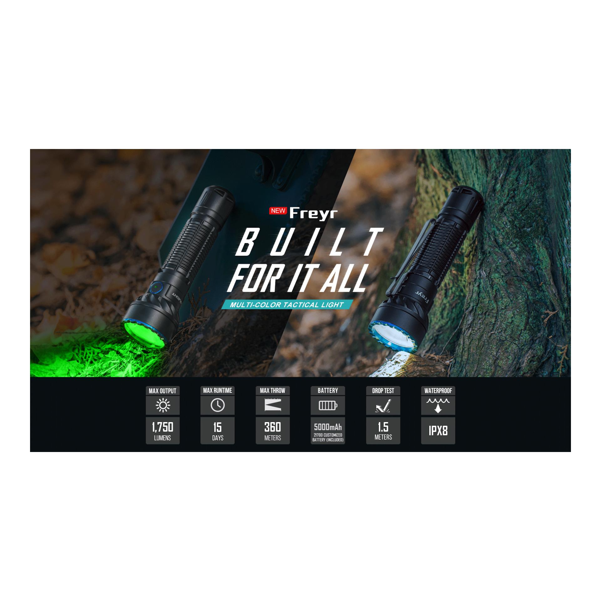 Olight Lampe torche LED Freyr à quatre couleurs - Noir