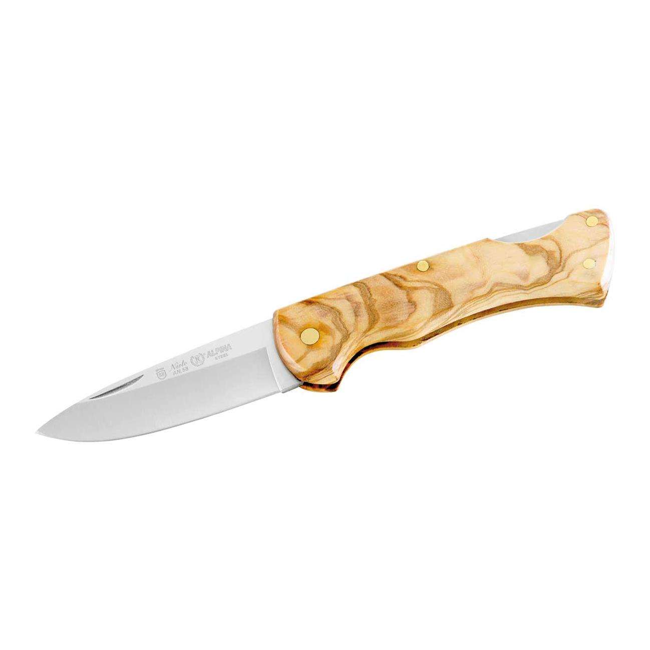 Nieto Taschenmesser, AN.58 Stahl, Olivenholz-Griffschalen
