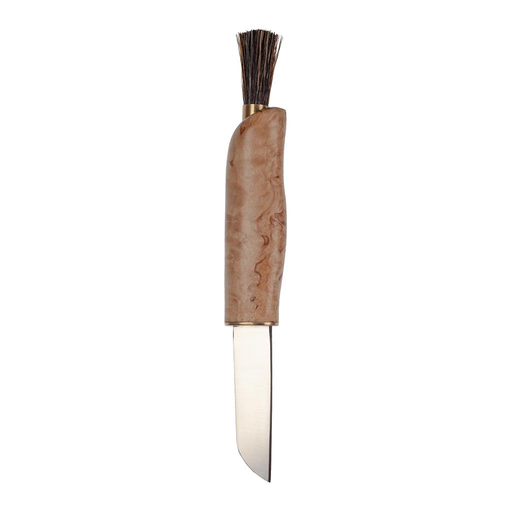 Karesuando Zwampe - Pilzmesser mit Wildschweinborstenbürste und Lederscheide