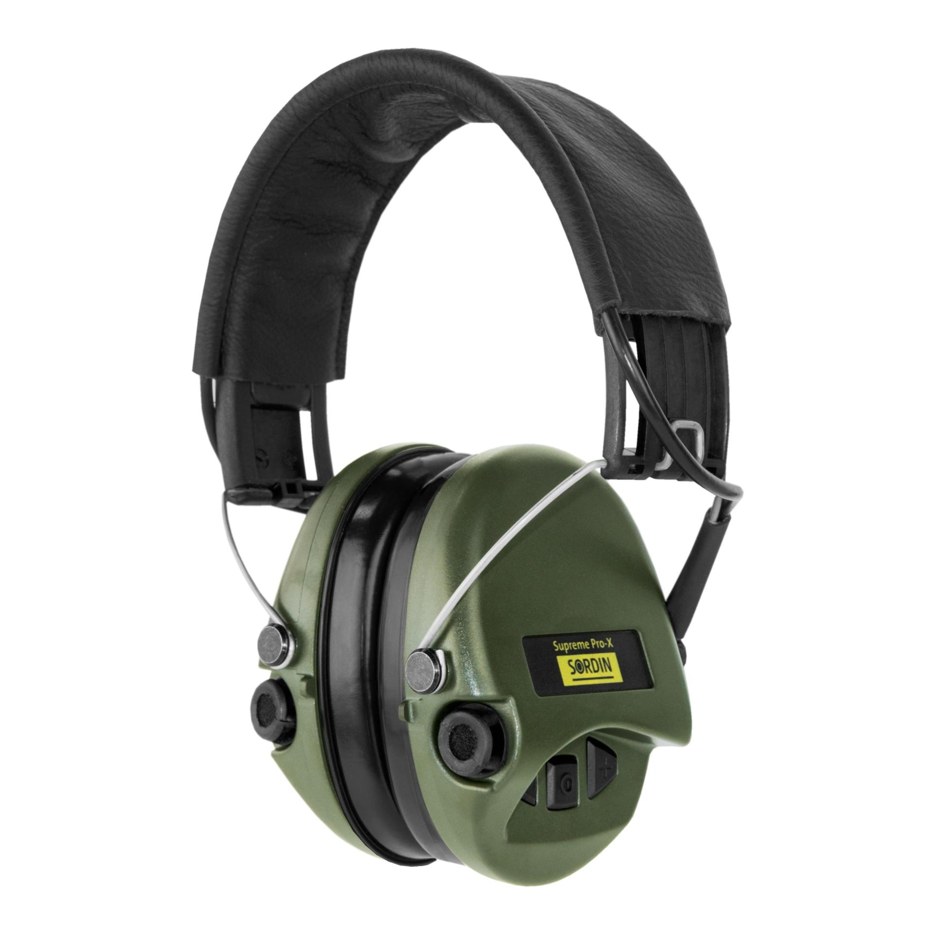 Sordin Supreme Pro X avec bande de cuir et coussinet de mousse – capsules vertes
