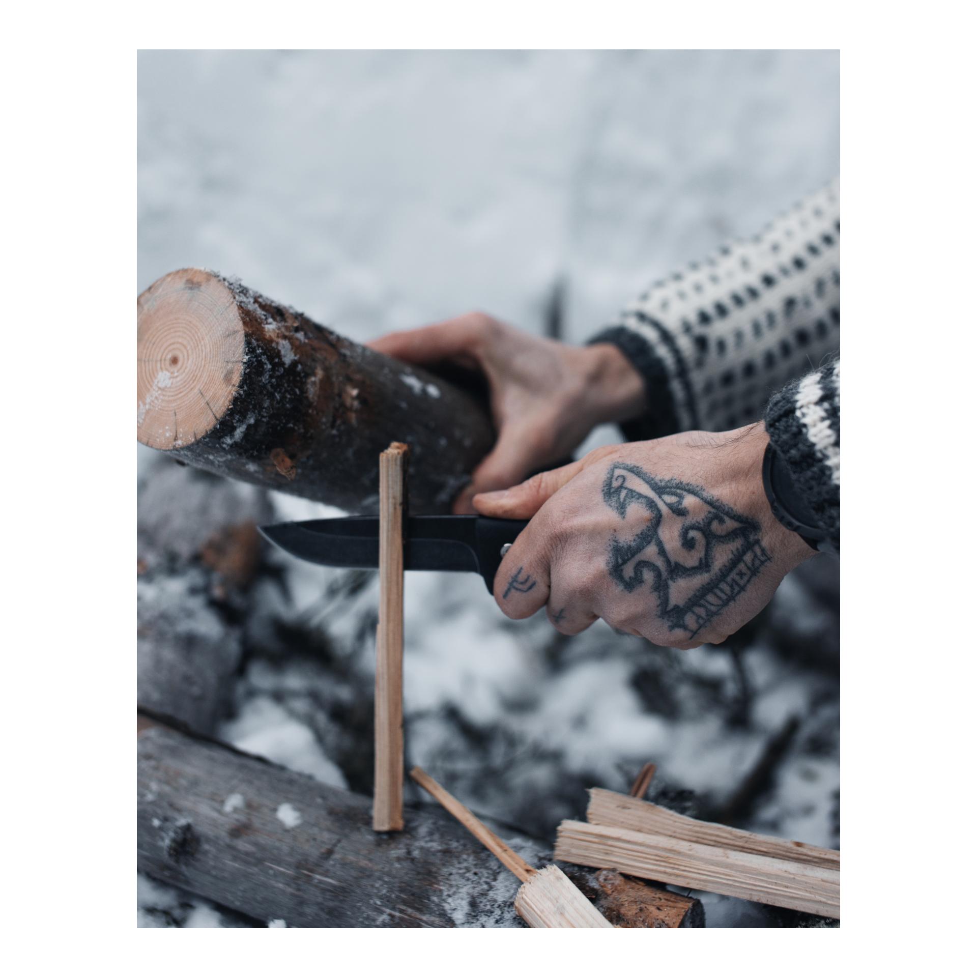 Øyo FALTEKIND - Jagd/Outdoormesser mit Lederscheide (Full Tang)